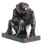 Petit singe assis by Georges Lucien Guyot, Épreuve en bronze patiné, sold Jun 2011