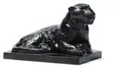 Lionne assise by Georges Lucien Guyot, Épreuve en bronze patiné, sold Jun 2011