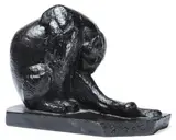 Lionne se léchant by Georges Lucien Guyot, Épreuve en bronze patiné, sold Jun 2011