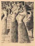 La danse by Paul Delvaux, 1969, Lithographie, sold Jun 2011
