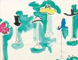 Hats by Cecil Beaton, Aquarelle sur papier, sold Jun 2011