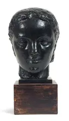 Portrait de jeune fille by Paul Belmondo, Epreuve en bronze à patine brune, sold Jun 2011