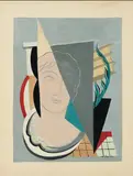 Nature morte au buste by Maria Lagorio, Gouache sur papier, sold Jun 2011