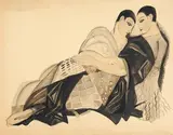 Personnages allongés by Maria Lagorio, 1922, Aquarelle et encre sur papier, sold Jun 2011