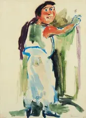 Femme debout by Oskar Kokoschka, Aquarelle sur papier, sold Jun 2011