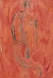 Personnage by Simon Hantaï, 1946, Aquarelle et grattage sur papier, sold Jun 2011