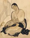 Femme by Maria Lagorio, Aquarelle et encre sur papier, sold Jun 2011