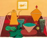 Sans titre, Nature morte à la cruche by René Guiette, Gouache sur papier, sold Jun 2011