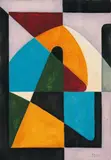 Composition by István Beöthy, 1938, Gouache sur papier, sold Jun 2011