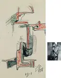 Personnage assis by Julio González, 1938, Encre, mine de plomb et pastel gras sur papier, sold Jun 2011