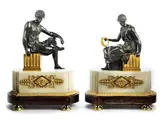 Untitled by Paar höchst qualitative Kaminaufsatzfiguren, bronze, offered Sep 2019