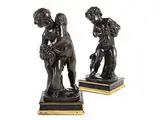 Paar Bronzefiguren by Italienischer Bildhauer des 18. Jahrhunderts, bronze, sold Dec 2015