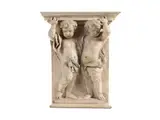 Bozzetto für Eine Dekoration mit Zwei Putten für den Salon-kamin im Bedford-house London by John Michael Rysbrack, marble, sold Jun 2024