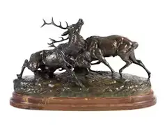 Hirsche by Clovis Masson, bronze, offered Jul 2020