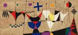 Gay Regatta with Purple Sun (Second Version) by B. C. Binning, 1954, oil on burlap on board, sold Nov 2017