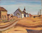 Cowley by A. Y. Jackson, 1944, oil on board, sold Nov 2017