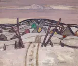 The Winter Road by A. Y. Jackson, oil on canvas, sold May 2017
