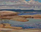 Looking South from Long Island, Go Home Bay by A. Y. Jackson, 1964, oil on board, sold Nov 2017