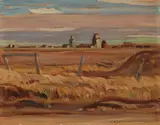 Alberta Farm by A. Y. Jackson, double-sided oil on board, sold Oct 2017
