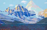Mount Assiniboine with Lake Magog by Frank Hans Johnston, tempera on illustration board, sold Oct 2017