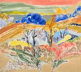More Blue Bushes by David Alexander, 1992, acrylic on canvas, sold Sep 2017