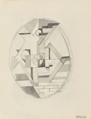 Ohne Titel by Walter Dexel, 1922, Bleistift auf Papier (aus einem Skizzenbuch), sold May 2022