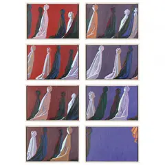 Suite of Eight Drapery Paintings by Roberta Schofield, Oil on board, sold Feb 2022