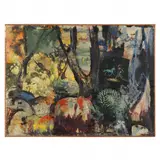 Untitled by Elden Rowland, Mixed media collage, sold Feb 2022