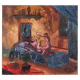 Psyche and Eros by James McGarrell, Oil on canvas, sold Feb 2022