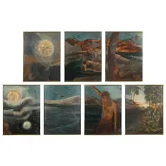 The Creation by Walter Thrift, Oil and collage on canvas, sold Feb 2022
