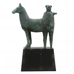 Sweat of Thy Brow by Rand Clinton Smith, Cast bronze with applied patina, sold Feb 2022
