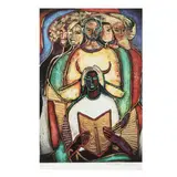 Masked by William Tolliver, Artist proof offset lithograph, sold Feb 2022