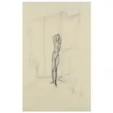 Untitled by Alberto Giacometti, Print in colors after a drawing by Giacometti, sold Feb 2022