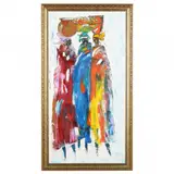 Beautiful Trio by Larry Otoo, Oil on canvas, sold Feb 2022