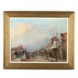 Market Scene by Edouard Febvre, Oil on board, sold Feb 2022