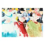 Parade of Hats by Jane Carter, Watercolor and pencil on paper, sold Feb 2022