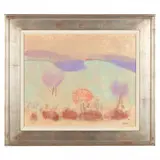 San Ildefonso Reservation by Beverly Jean, Oil on panel, sold Feb 2022