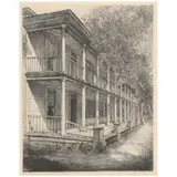 Davis House, 18th Century Tavern, Beaufort, North Carolina by Louis Orr, Etching, sold Feb 2022