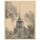 St. Paul's Episcopal Church, Edenton, North Carolina by Louis Orr, Etching, sold Feb 2022