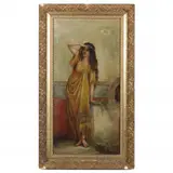 Pompeian Girl by Lula Ross, Oil on canvas, sold Jan 2022