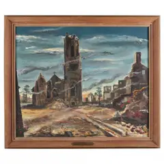 Devastation by John B. Hermansader, Oil on canvas, sold Jan 2022