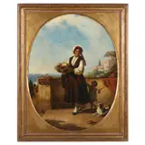 The Fruit Vendor by Kaspar Kaltenmoser, Oil on canvas (lined), sold Jan 2022