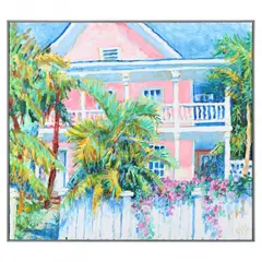 Pink House on Frances, Key West by Kyle Highsmith, Oil on canvas, sold Jan 2022