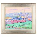 Sprint in Provence by Jessie Mackay, Oil on canvas, sold Jan 2022