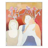 Two Fat Women with Two Cats by Winona Crawford, Acrylic on canvas with matte varnish, sold Jan 2022