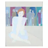 Woman with Ruffled Dress by Winona Crawford, Acrylic on canvas with matte varnish, sold Jan 2022