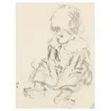 Portrait Sketch of a Young Child by Sarah Blakeslee, Charcoal on paper, sold Jan 2022