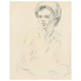 Portrait Sketch of a Woman by Sarah Blakeslee, Graphite on paper, sold Jan 2022