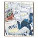 Porch with Wicker Chairs by Hunter Stephenson, Oil on canvas, sold Jan 2022