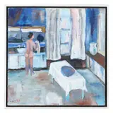 Nude In A Kitchen by Sid Oakley, Oil on canvas, sold Jan 2022